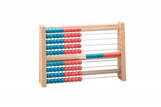 Abacus / Rekenrek. with 100 beads. red / blue