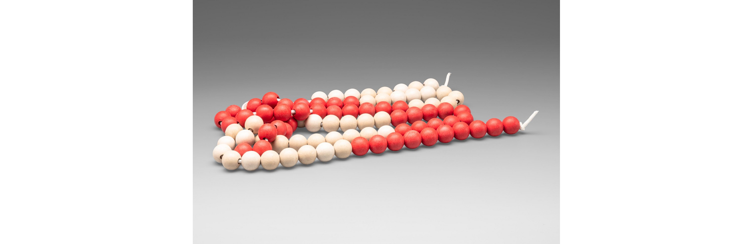 Jumbo Arithmetic Bead String Red white With 100 Balls Sustainable 