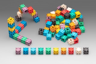 Wissner® active learning - Interlocking cubes in 10 colours (100 pcs) RE-Wood®