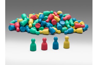 Wissner® active learning - Set of 100 Pawns in 4 colours RE-Wood®