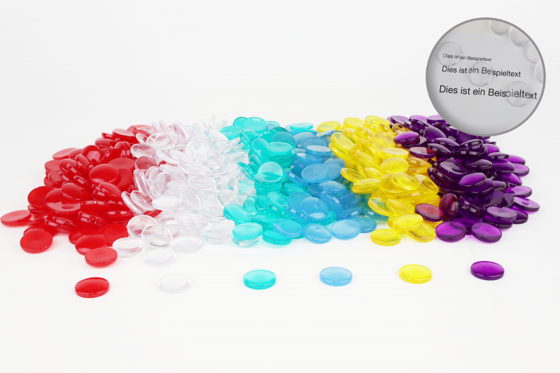 Translucent counter, red, 100 pcs